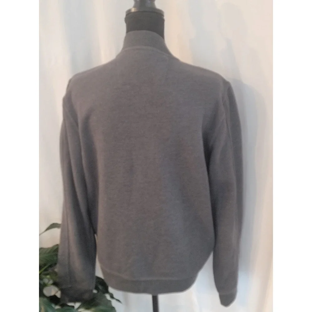 Banana Republic Mens Gray Quilted Full Zip Bomber Jacket Size M Charcoal‎